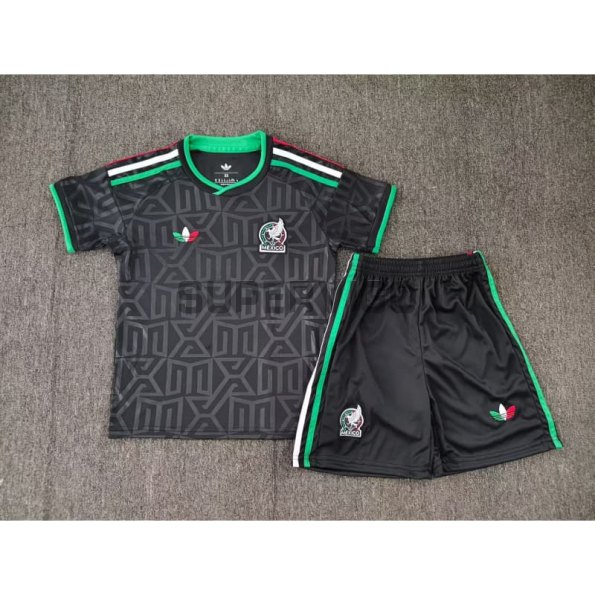 Camiseta México Tercera Equipación Mundial 2026 Negro Niño Kit