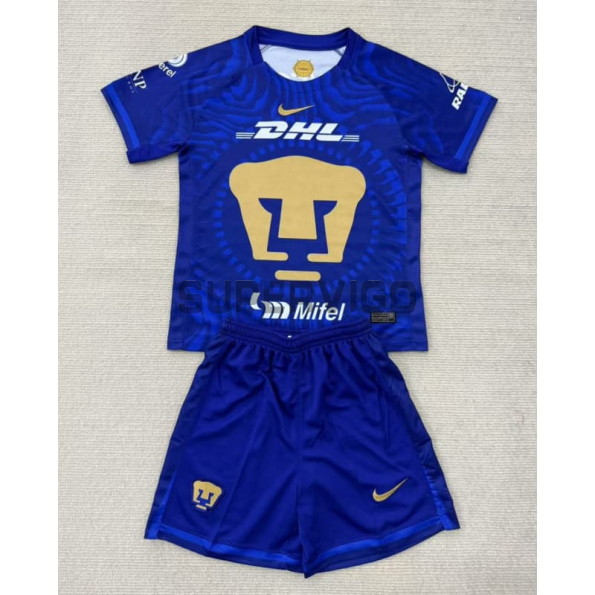 Camiseta Pumas UNAM Segunda Equipación 2025/2026 Azul Niño Kit