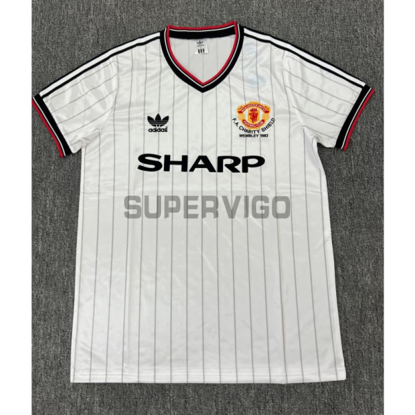 Camiseta Manchester United Segunda Equipación Retro 1982/1983 Blanco