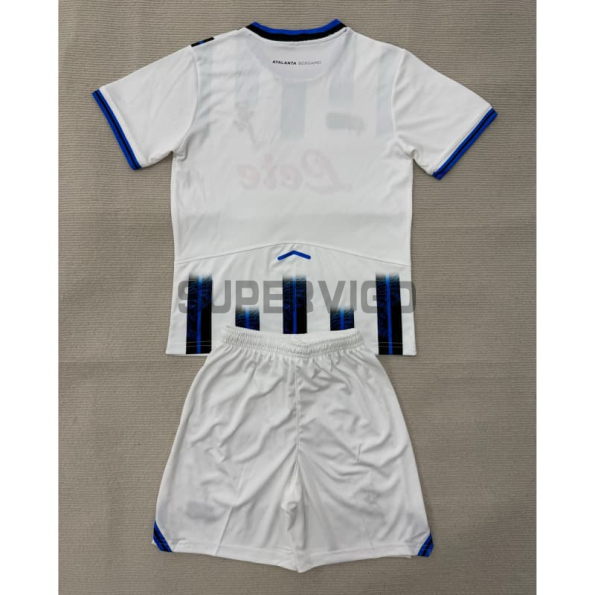 Camiseta Atalanta BC Segunda Equipación 2025/2026 Blanco Niño Kit