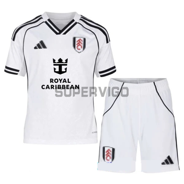 Camiseta Fulham F.C. Primera Equipación 2025/2026 Blanco Niño Kit