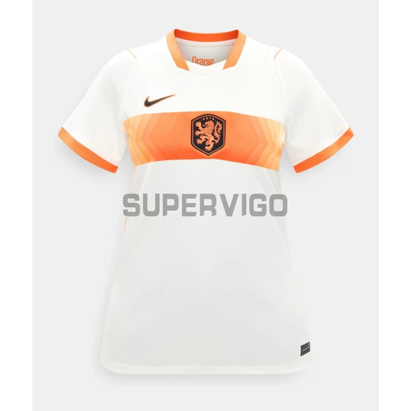 Camiseta Holanda Segunda Equipación Mundial 2026 Blanco Mujer