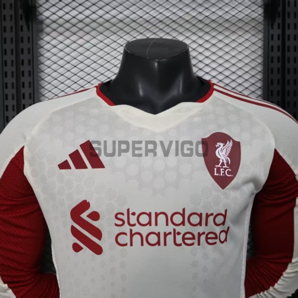Camiseta Liverpool Segunda Equipación 2025/2026 ML Blanco (EDICIÓN JUGADOR)
