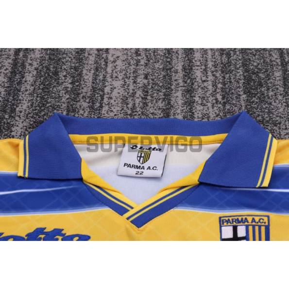 Camiseta Parma Calcio Primera Equipación Retro 1998/99 Amarillo/Azul Niño Kit
