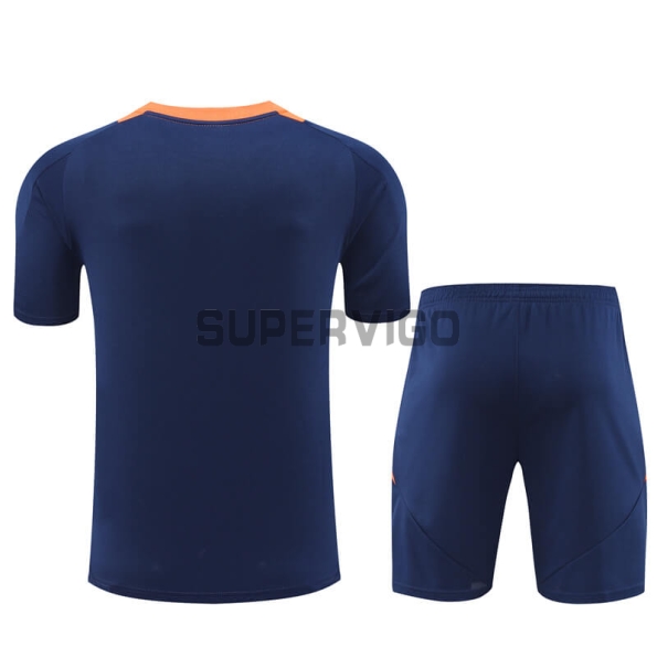 Camiseta de Entrenamiento Manchester United 2024/2025 Niño Kit Azul Oscuro/Naranja