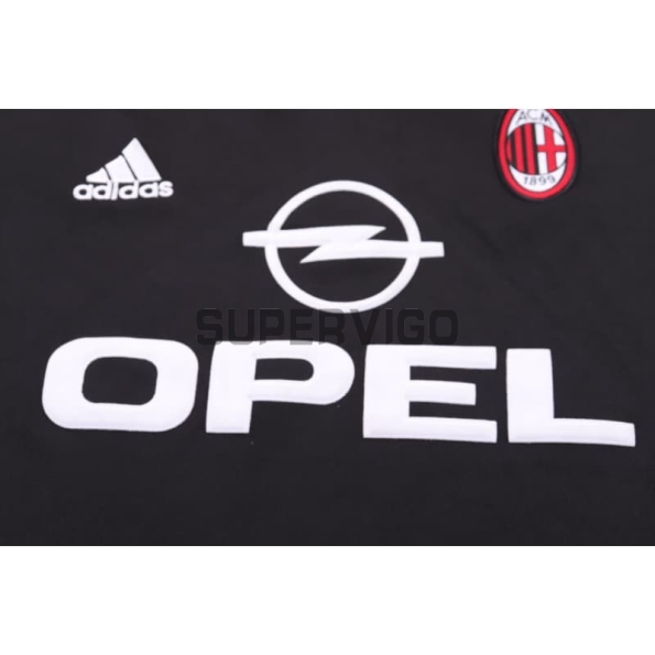 Camiseta AC Milan Tercera Equipación Retro 2000/01 Negro/Rojo Niño Kit
