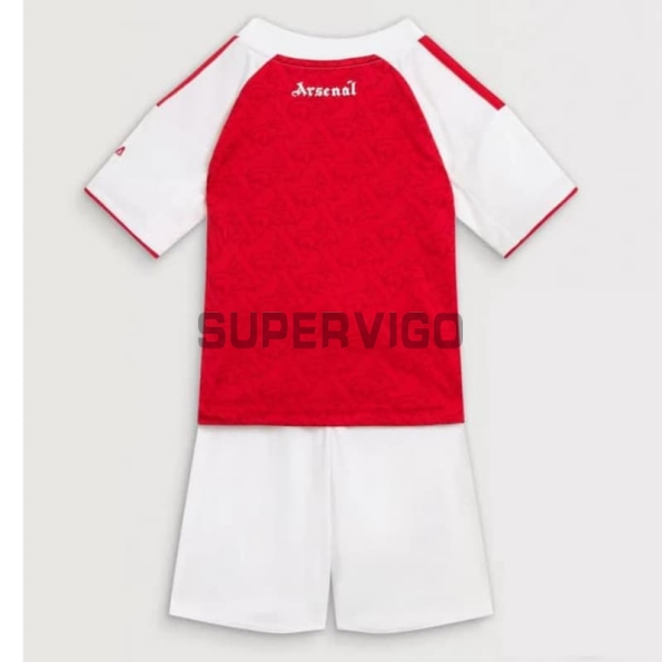 Camiseta Arsenal Primera Equipación 2025/2026 Rojo/Blanco Niño Kit