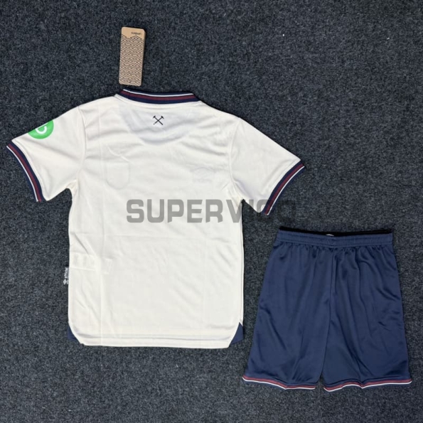 Camiseta West Ham United Segunda Equipación 2025/2026 Beige Niño Kit