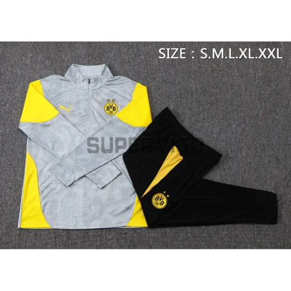 Sudadera De Entrenamiento Borussia Dortmund 2025/2026 Kit Gris Claro/Amarillo