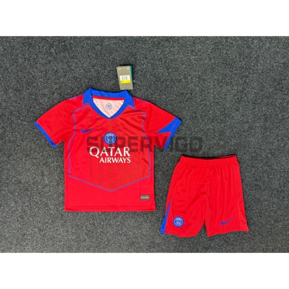Camiseta PSG Tercera Equipación 2025/2026 Rojo Niño Kit