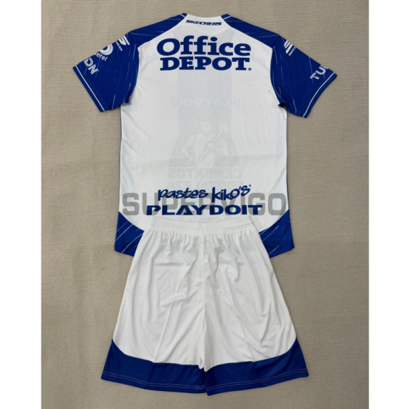 Camiseta Pachuca Primera Equipación 2025/2026 Blanco/Azul Niño Kit