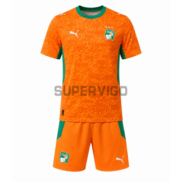 Camiseta Costa de Marfil Primera Equipación Mundial 2026 Naranja Niño Kit