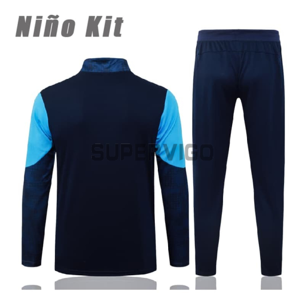 Sudadera De Entrenamiento Olympique Marsella 2025/2026 Niño Kit Azul Marino