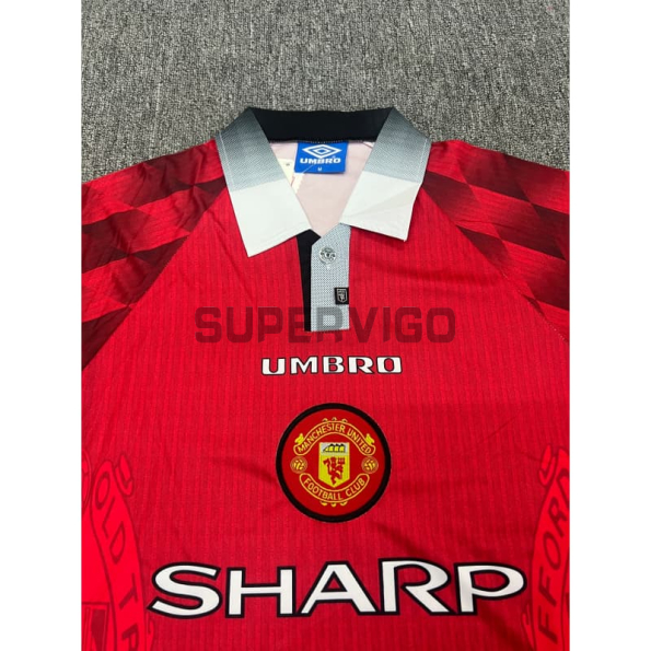 Camiseta Manchester United Primera Equipación Retro 1996/1998 ML Rojo