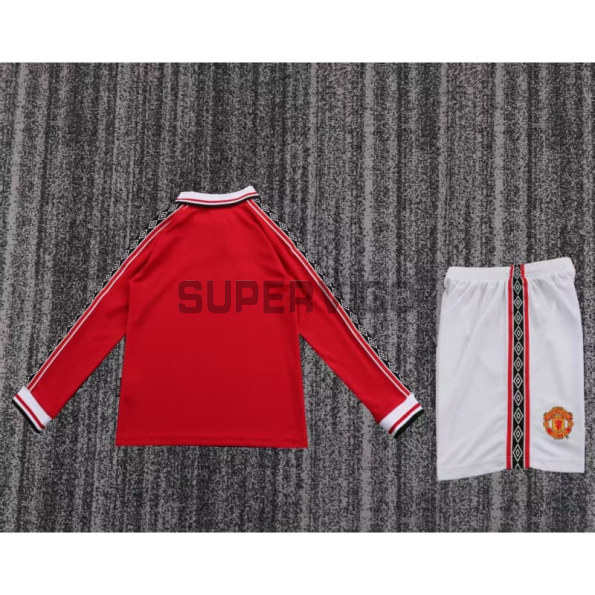 Camiseta Manchester United Primera Equipación Retro 1989/99 ML Rojo Niño Kit