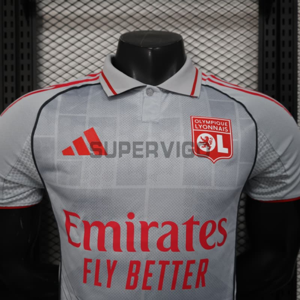 Camiseta Olympique De Lyon Tercera Equipación 2025/2026 Gris (EDICIÓN JUGADOR)