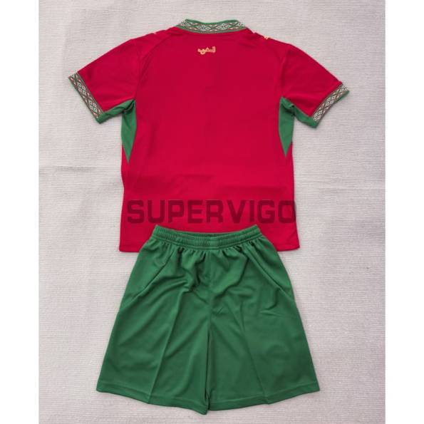 Camiseta Marruecos Primera Equipación Mundial 2026 Rojo Niño Kit
