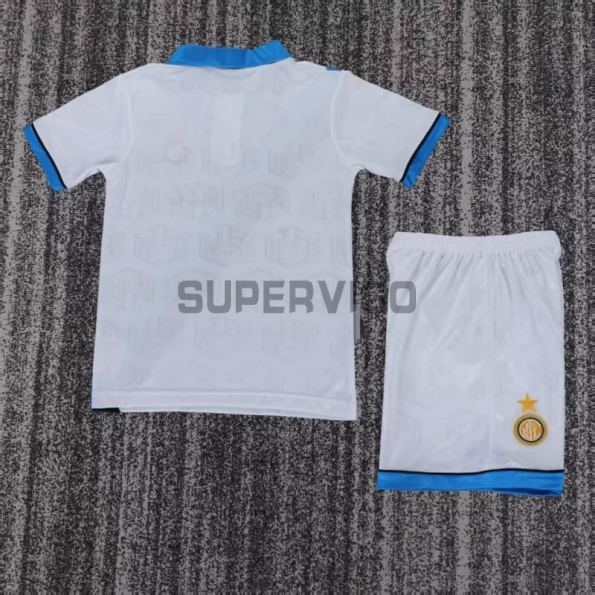 Camiseta Inter de Milan Segunda Equipación Retro 1994/95 Blanco/Azul Niño Kit