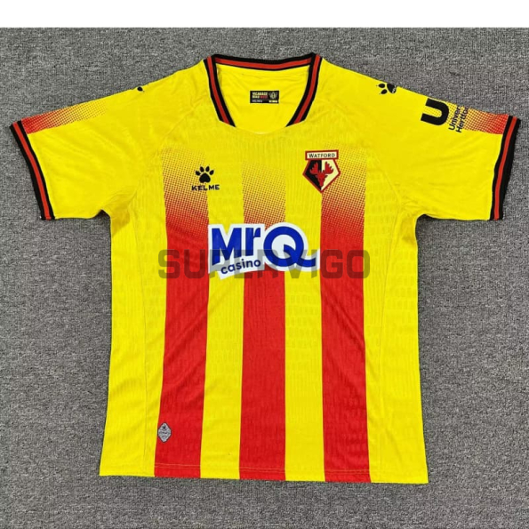 Camiseta Watford Primera Equipación 2025/2026 Amarillo/Rojo