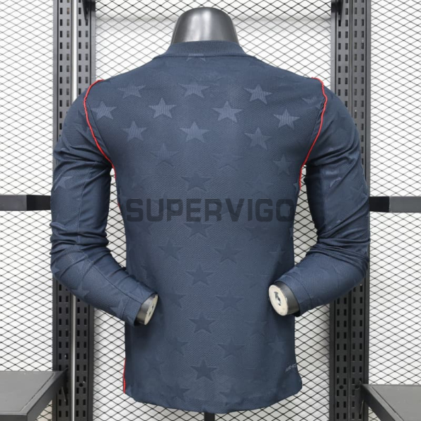 Camiseta EE.UU Segunda Equipación Mundial 2026 ML Negro Obsidiana (EDICIÓN JUGADOR)