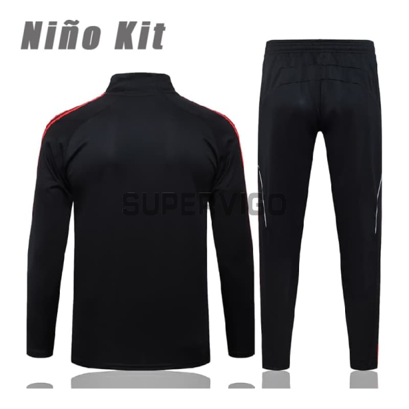 Sudadera De Entrenamiento Liverpool 2025/2026 Niño Kit Negro/Rojo Versión Retro