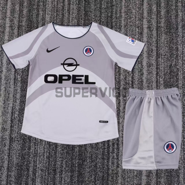 Camiseta PSG Segunda Equipación Retro 2001/02 Gris Niño Kit