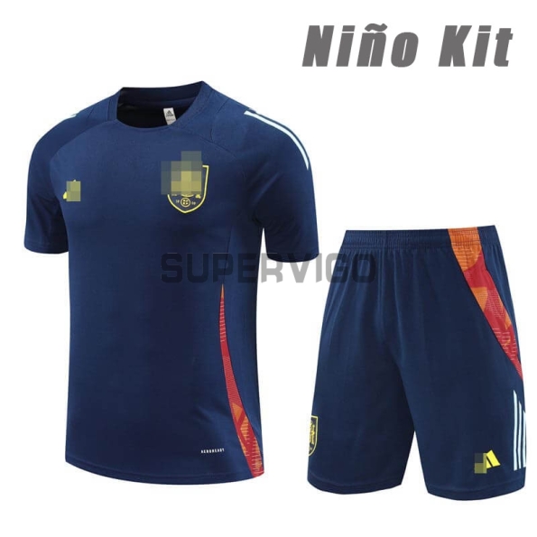 Camiseta de Entrenamiento España 2024 Niño Kit Azul Marino