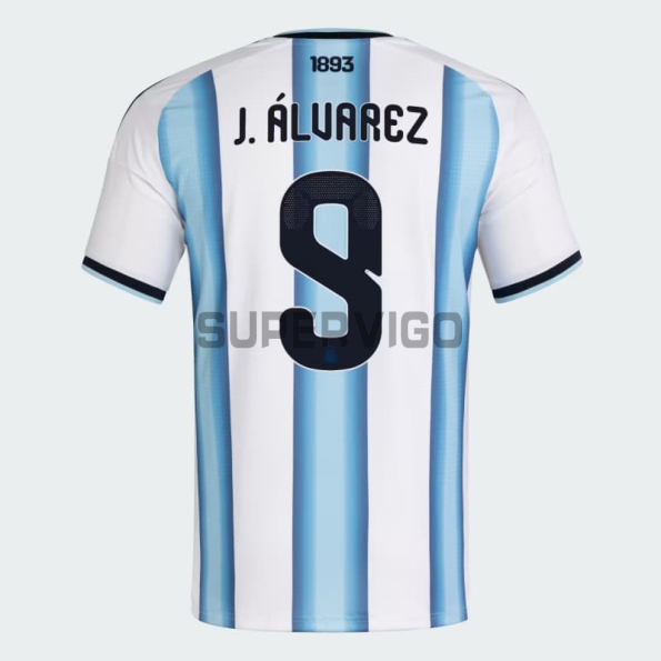 Camiseta J.Álvarez 9 Argentina Primera Equipación 2026 Azul/Blanco