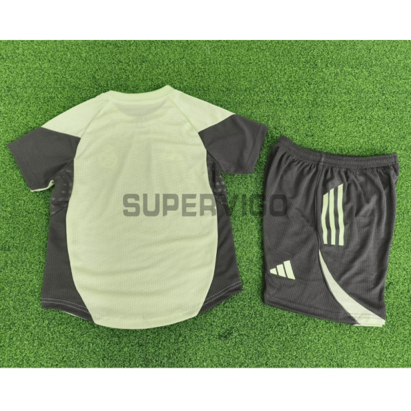 Camiseta de Entrenamiento Real Madrid 2025/2026 Verde/Gris Niño Kit (EDICIÓN JUGADOR)
