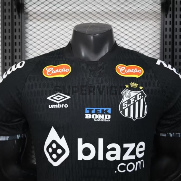 Camiseta Santos FC 2025/2026 Edición Especial Negro con Publicitario (EDICIÓN JUGADOR)