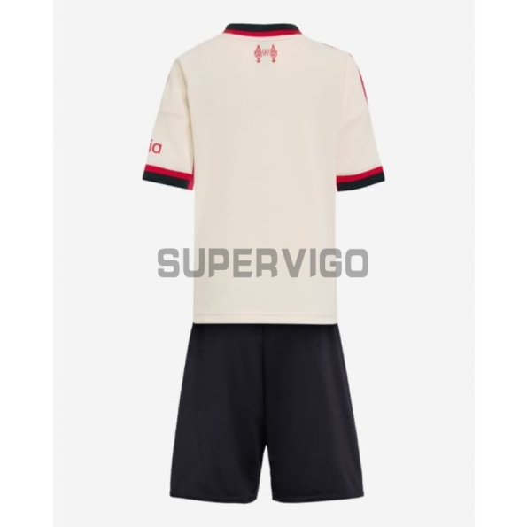 Camiseta Liverpool Segunda Equipación 2025/2026 Blanco Niño Kit