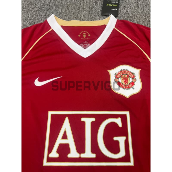 Camiseta Manchester United Primera Equipación Retro 2006/07 ML Rojo