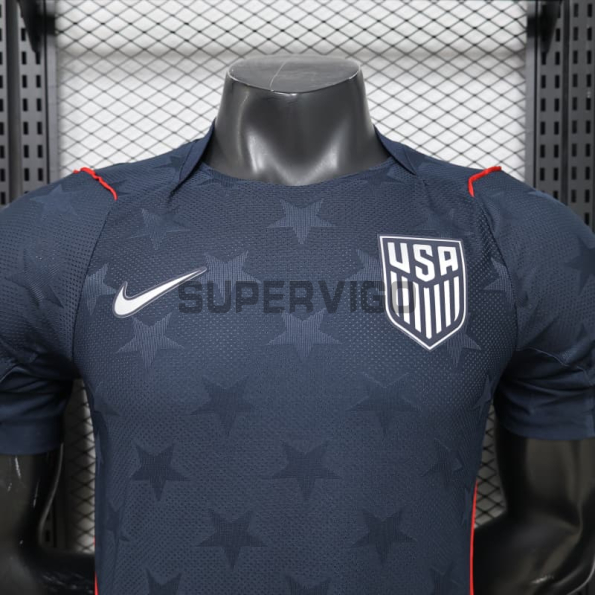 Camiseta EE.UU Segunda Equipación Mundial 2026 Negro Obsidiana (EDICIÓN JUGADOR)