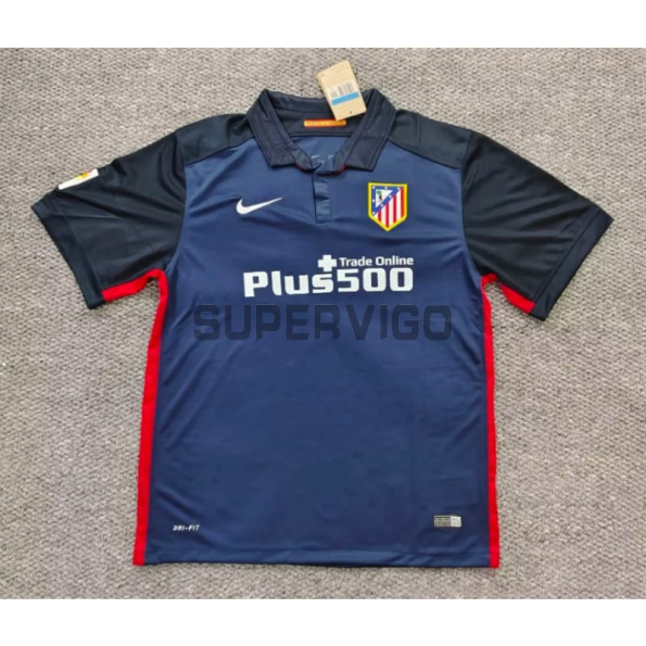 Camiseta Atletico de Madrid Segunda Equipación Retro 2015/2016 Azul Marino