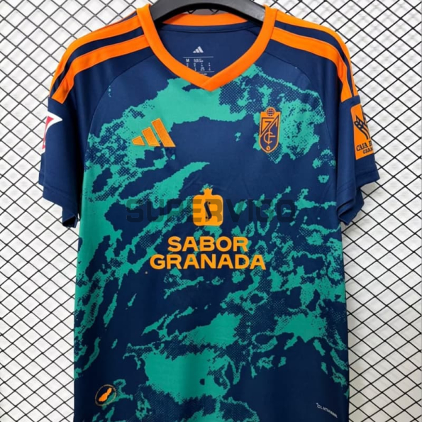 Camiseta Granada Segunda Equipación 2026/2027 Azul/Verde con Parche La Liga