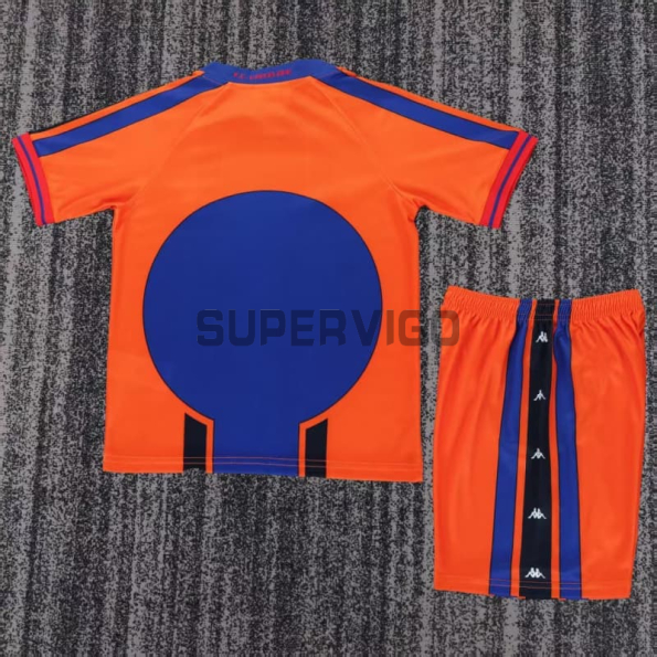 Camiseta Barcelona Segunda Equipación Retro 1997/98 Naranja/Azul Niño Kit