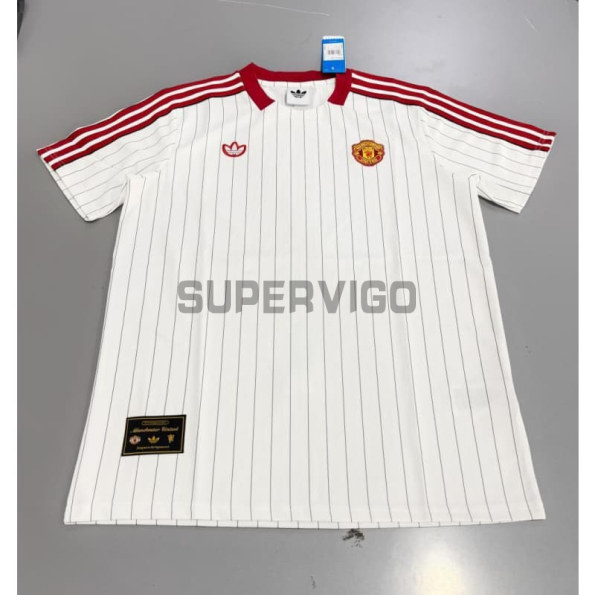 Camiseta Manchester United Terrace Icons Retro 2025/26 Blanco/Rojo