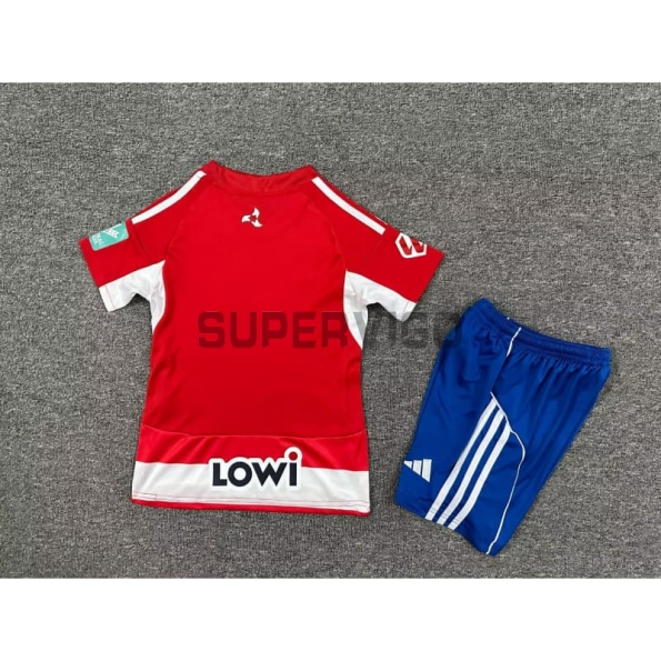 Camiseta Granada Primera Equipación 2025/2026 Rojo/Blanco Niño Kit con Parche La Liga