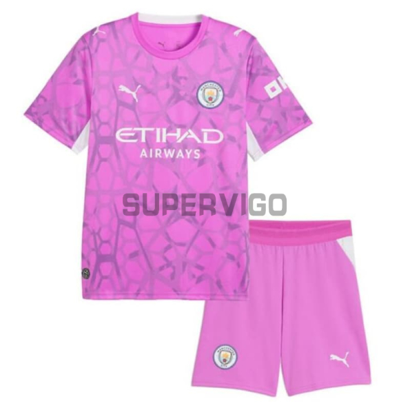 Camiseta de Portero Manchester City 2026/2027 Rosa Niño Kit