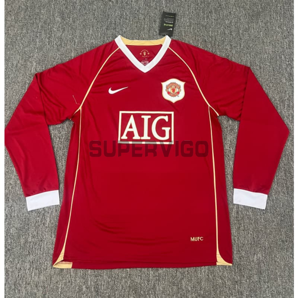 Camiseta Manchester United Primera Equipación Retro 2006/07 ML Rojo