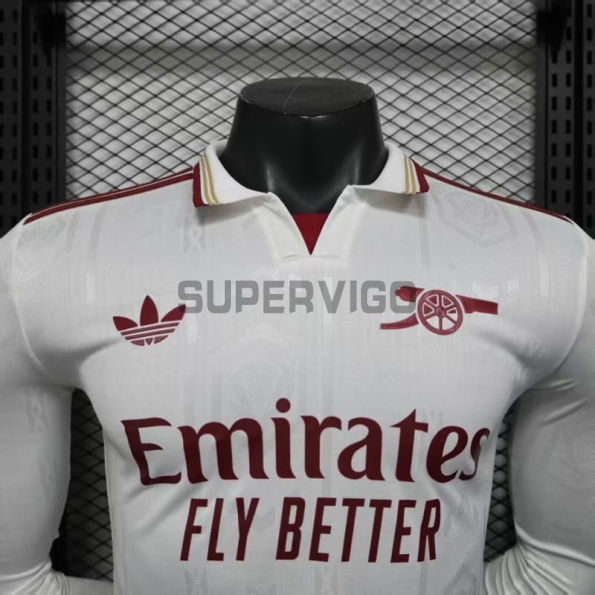 Camiseta Arsenal Tercera Equipación 2025/2026 ML Blanco (EDICIÓN JUGADOR)