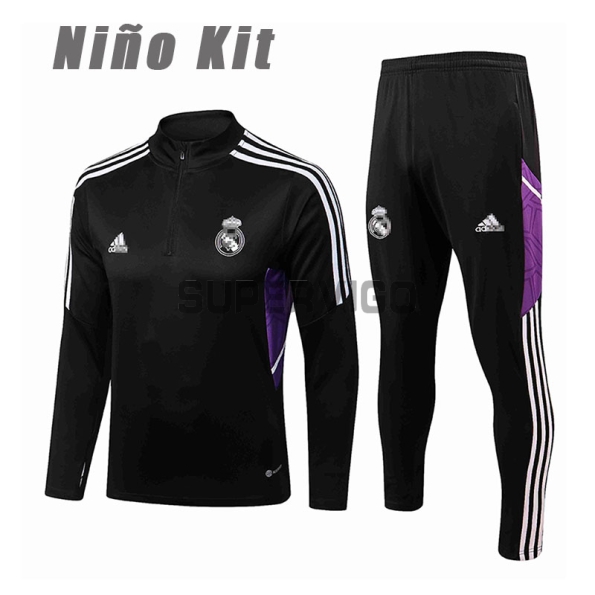 Sudadera De Entrenamiento Real Madrid 2022/2023 Niño Kit Púrpura -  Camisetasdefutbolshop