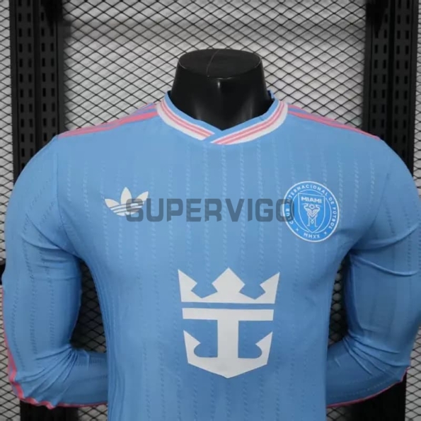 Camiseta Inter Miami Tercera Equipación 2025/2026 ML Azul Claro (EDICIÓN JUGADOR)