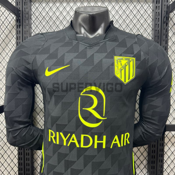 Camiseta Atlético de Madrid Segunda Equipación 2026/2027 ML Negro (EDICIÓN JUGADOR)