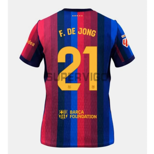Camiseta F. DE JONG 21 Barcelona Primera Equipación 2026/2027 Rojo/Azul con Parche La Liga