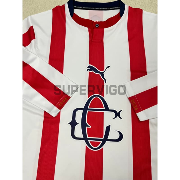 Camiseta Chivas 120 Aniversario Edición 2026/2027 ML Rojo/Blanco