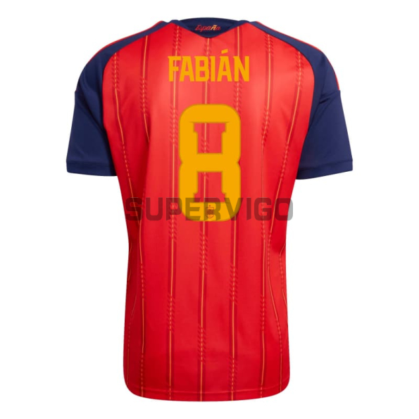 Camiseta Fabián 8 España Primera Equipación 2026 Rojo/Azul