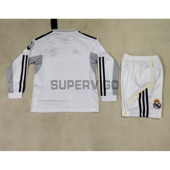 Camiseta Real Madrid Primera Equipación 2025/2026 ML Blanco Niño Kit