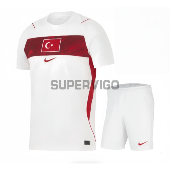 Camiseta Turquía Segunda Equipación Mundial 2026 Blanco Niño Kit