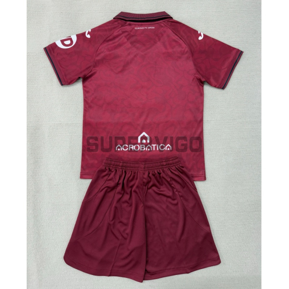 Camiseta Torino Primera Equipación 2025/2026 Claret Niño Kit